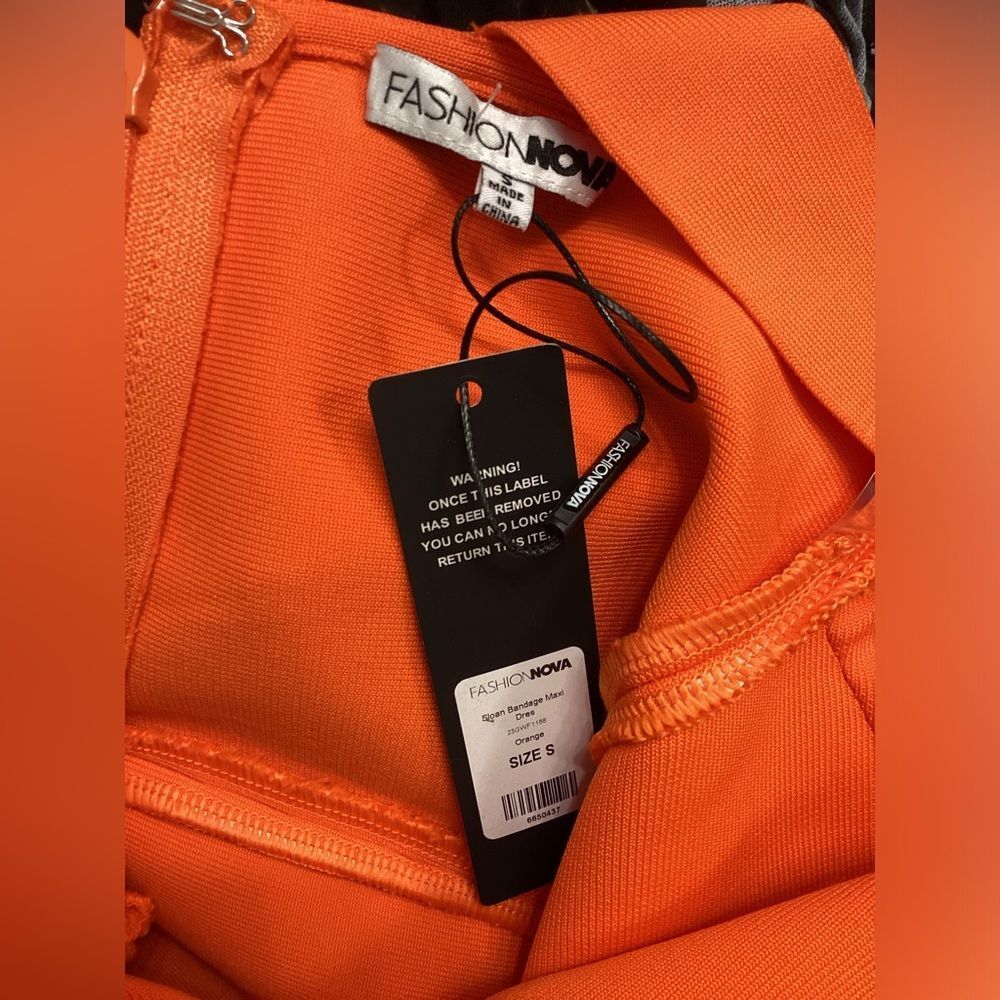 Fashion Nova‎ Sloan Orange Bandage Maxi Dress – NWT Size S - Picture 10 of 12